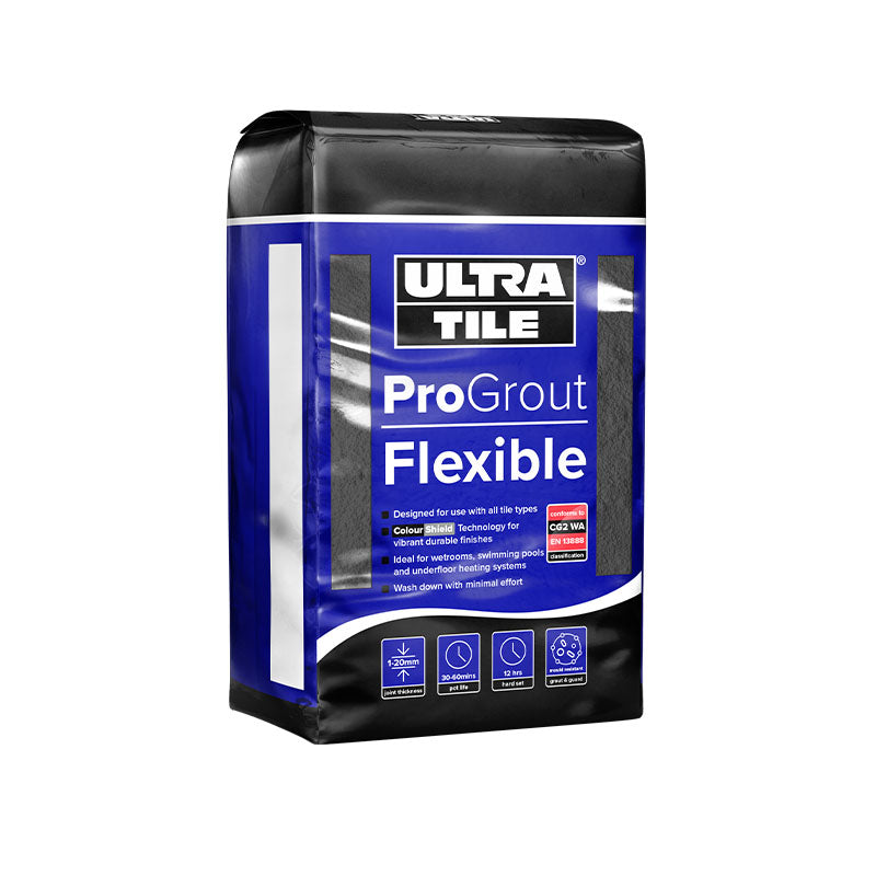 UltraTile ProGrout Flexible Tile Grout Charcoal - 10kg