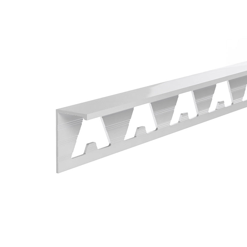Tilers Trim 12.5mm Straight Edge Aluminium Tile Trim - White 2.5m