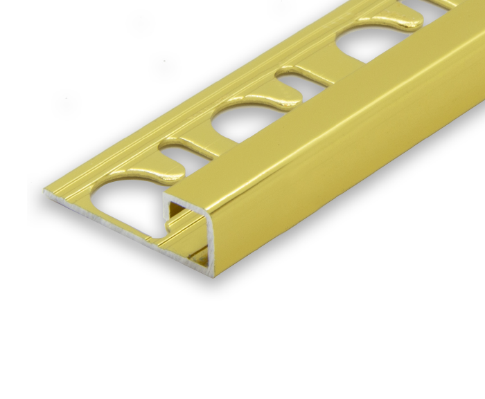 Progress Gold Aluminium Cube Edge - Brushed 8mm