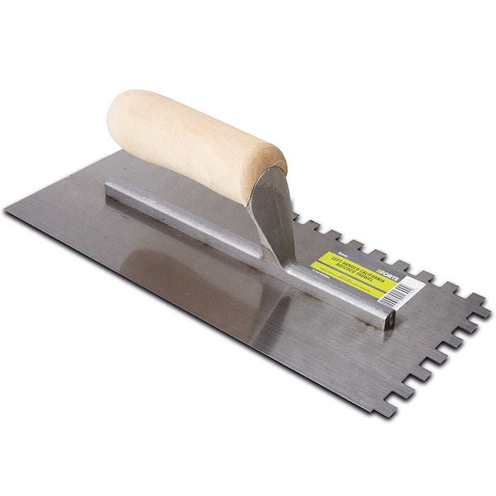 Forte 6mm Left Hand Notched Trowel – California Pattern Tile Adhesive Spreader