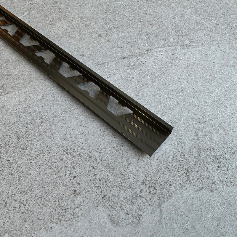 Tilers Trim 12mm Straight Edge Tile Trim - Titanium Effect