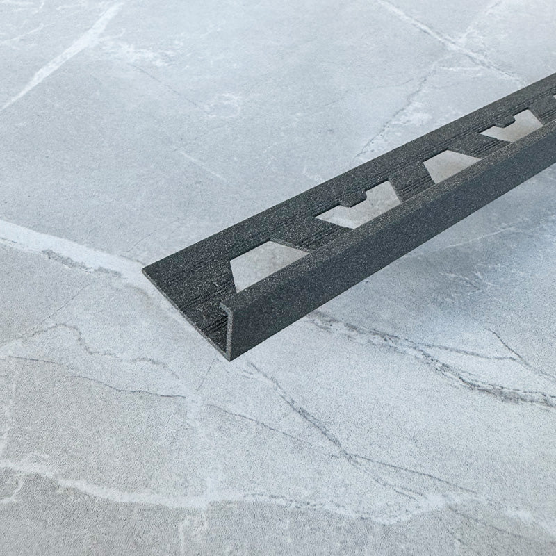 Tilers Trim 10mm Aluminium Straight Edge Tile Trim - Basalt Effect