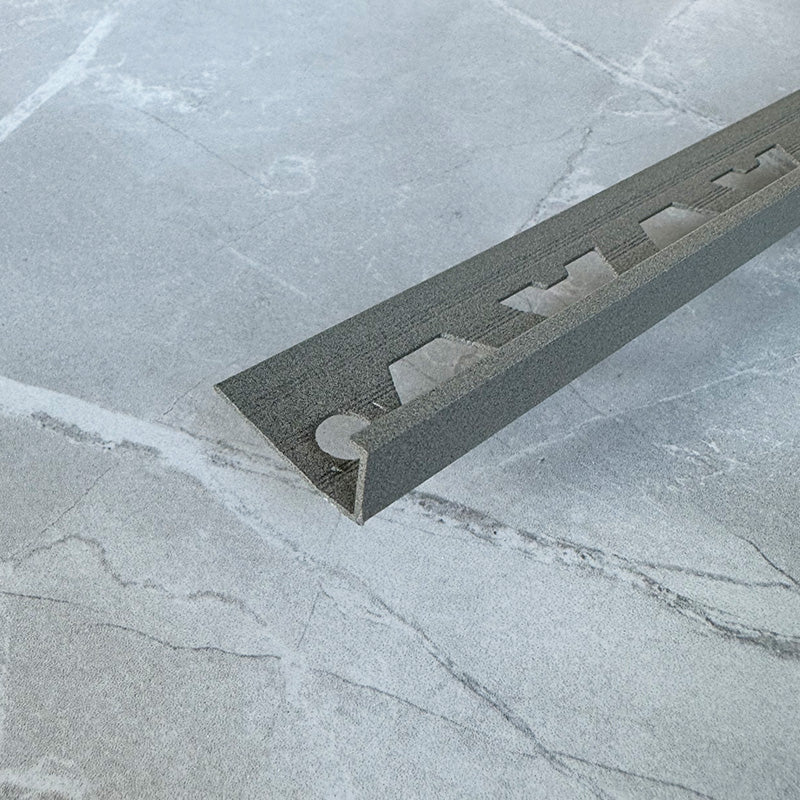 Tilers Trim 10mm Aluminium Straight Edge Tile Trim - Granite Effect