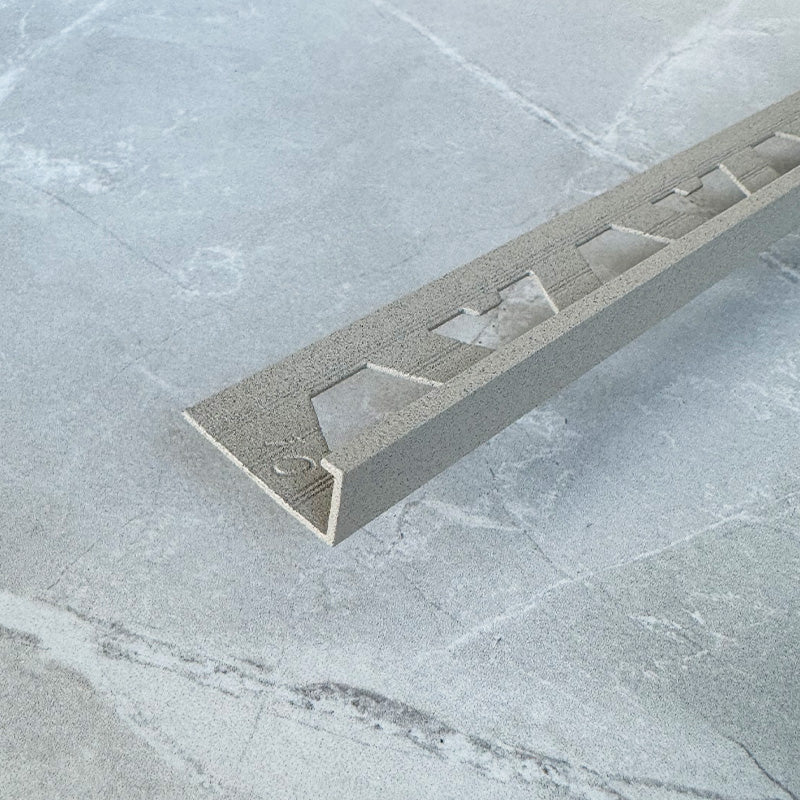 Tilers Trim 12mm Aluminium Straight Edge Tile Trim - Limestone Effect