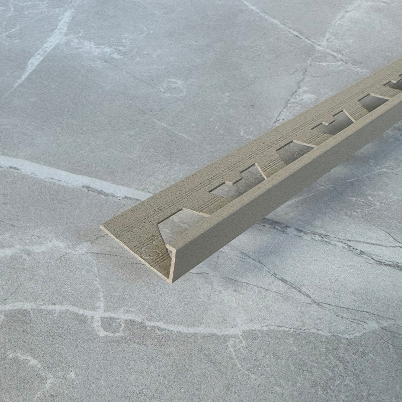 Tilers Trim 10mm Aluminium Straight Edge Tile Trim - Sandstone Effect