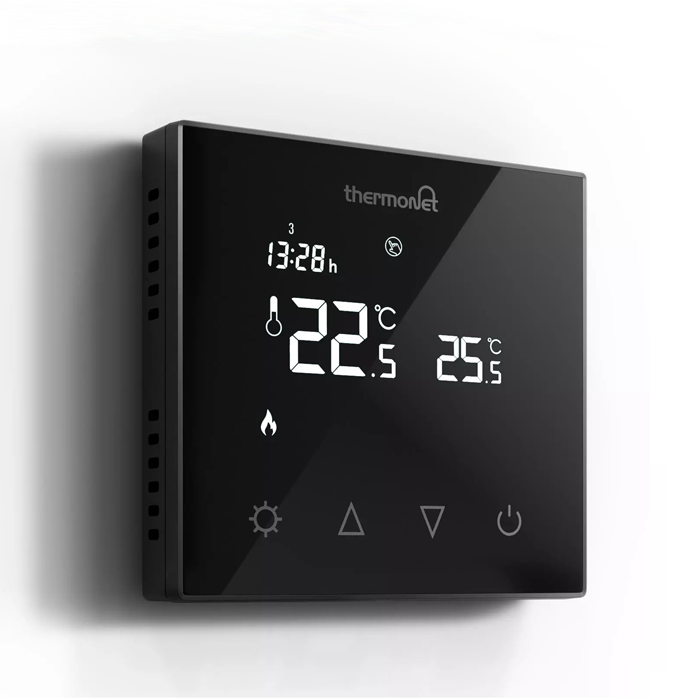 ThermoSphere 7.6iG Glass Programmable Thermostat - Black
