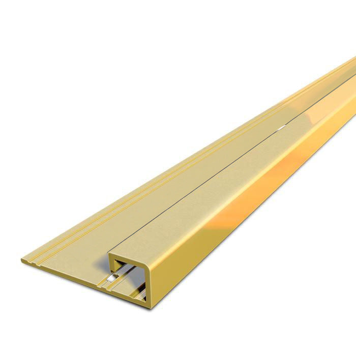 Tilers Trim 10mm Squared Edged Tile Trim - Brass Effect