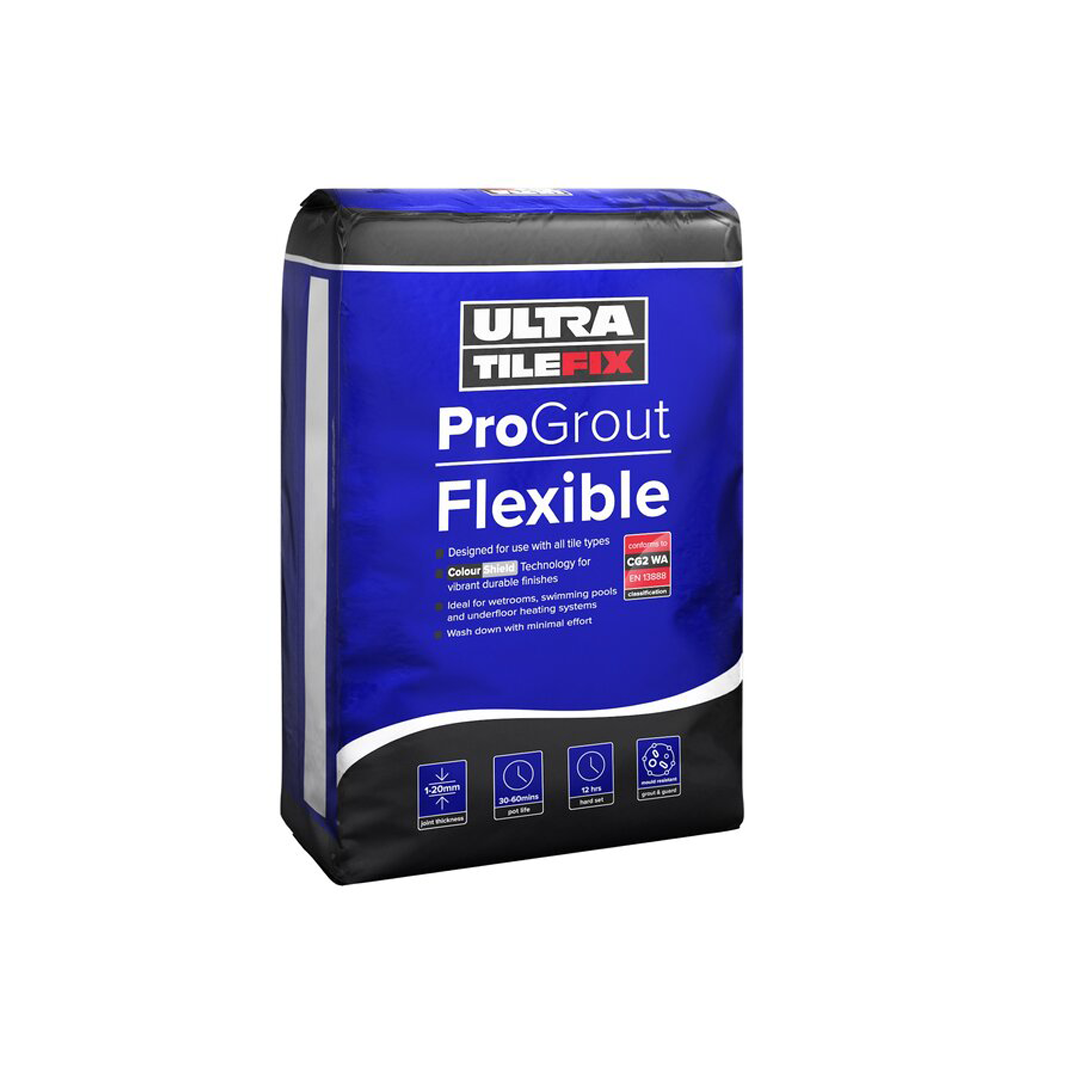 UltraTile ProGrout Flexible Tiling Grout - Grey, 10kg