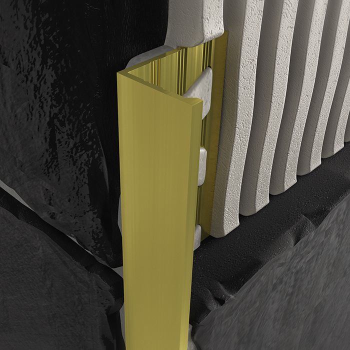 Tilers Trim - Brass Straight Edge - 15mm