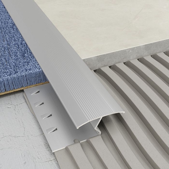 Tilers Trim - Transcarpet Profile Matt Silver 2.7m