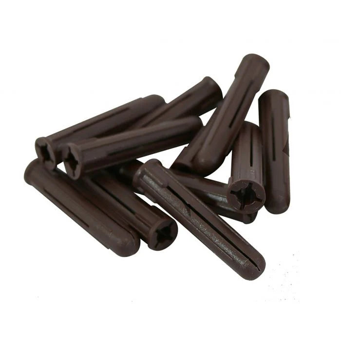 Forte Brown Wall Plugs Pack 100 – Heavy Duty Rawl Plugs for Brick & Concrete Fixings