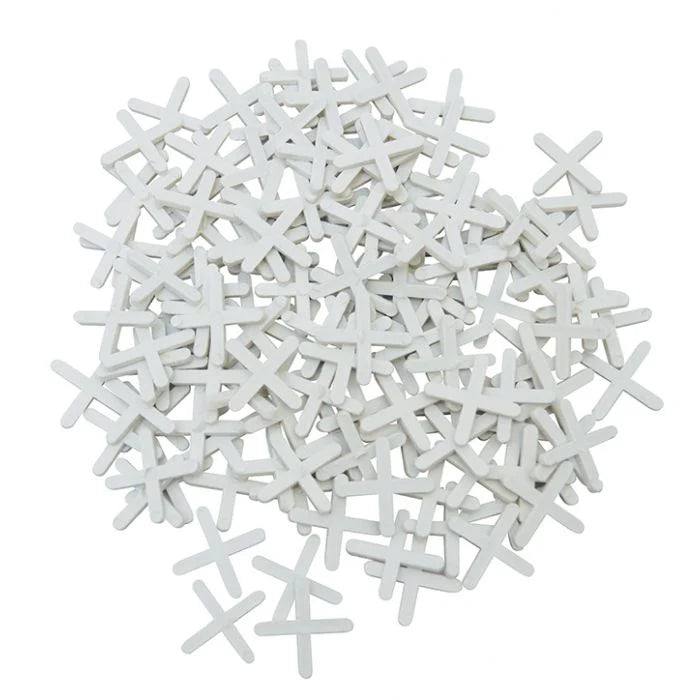 Forte 2mm Cross Tile Spacers 100 Pack Plastic Tile Gap Leveling Tiling Tool DIY