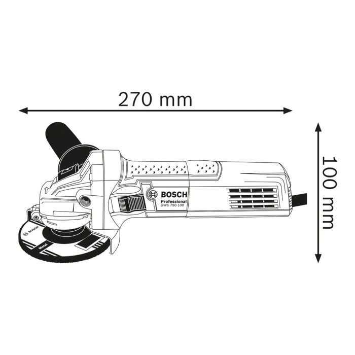Bosch Professional GWS 750 Slim Grip 115mm / 4.5" Angle Grinder - 230V
