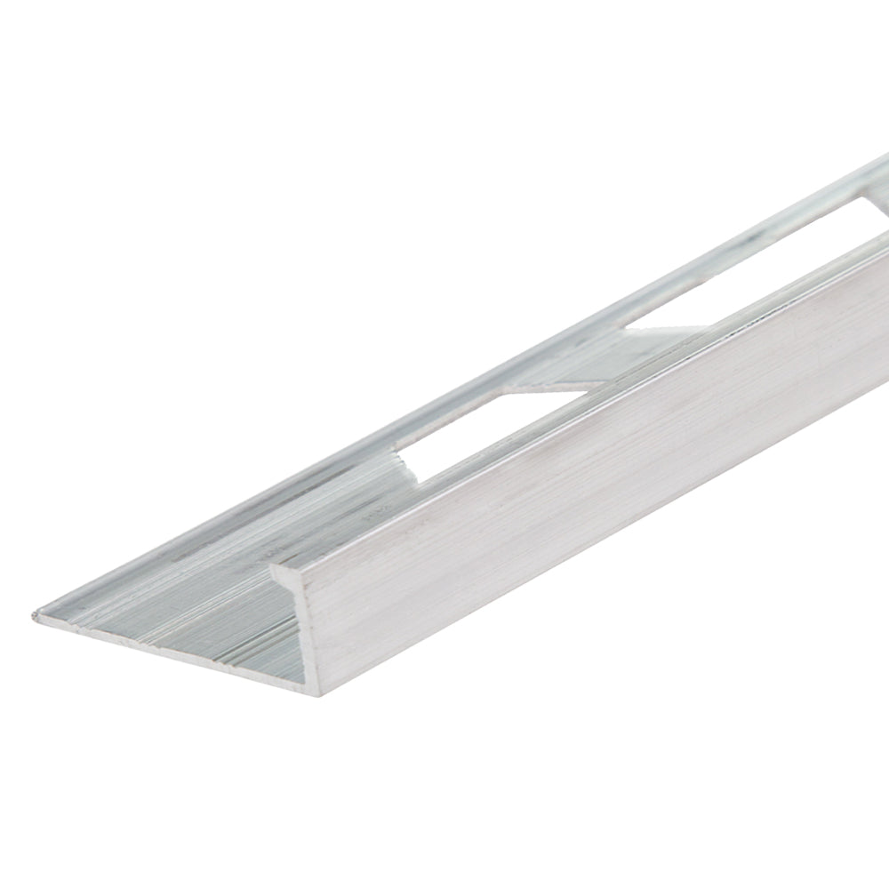 Tilers Trim Aluminium Chrome Square Edge Profile 6mm Tilers