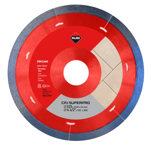 Rubi CPJ 125 Superpro Diamond Blade 32933 125mm Porcelain Tile Cutting Disc J-Slot