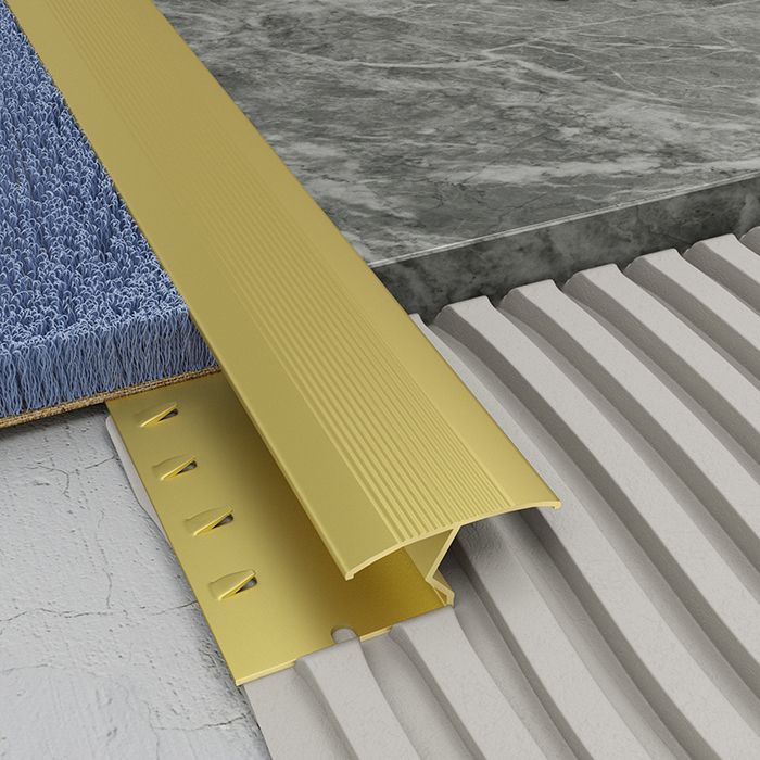 Tilers Trim - Transcarpet Profile Matt Brass 0.9m