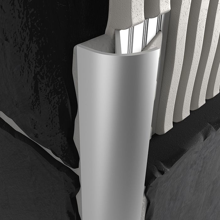 Tilers Trim Aluminium Round Edge Open Profile Anodised 12mm