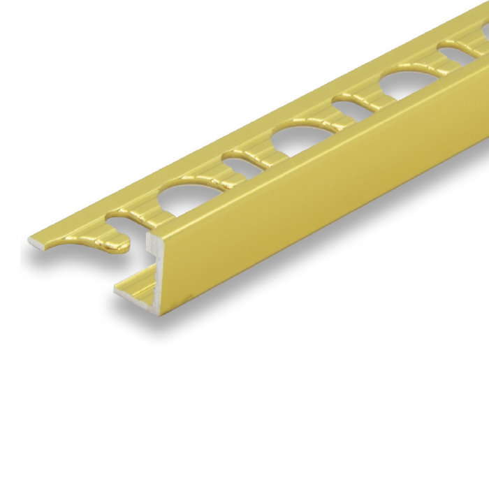 Progress Profiles Gold Aluminium Straight Edge - Brushed 8mm